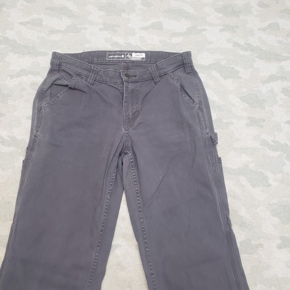 Carhartt Pants Womens 4 Gray Pockets Loose Fit Workwear - Picture 2 of 15